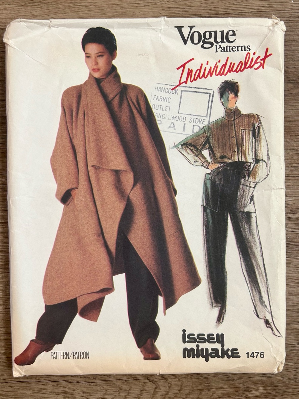 Vintage 80s Vogue 1476 Issey Miyake Designer Sewing Pattern Coat Shirt Pants